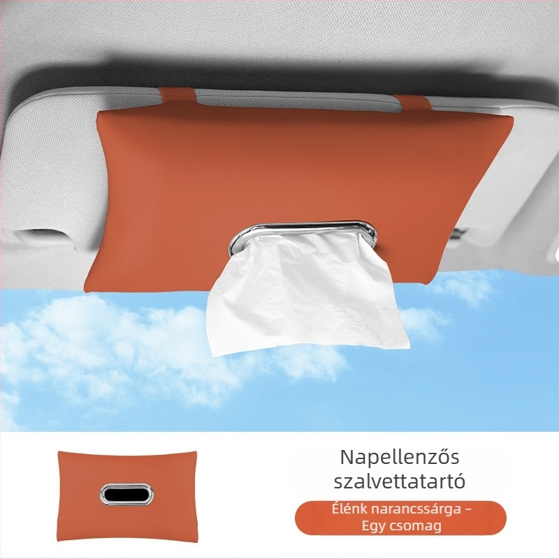 Autó belső szalvétatartó, napellenzőhöz akasztható