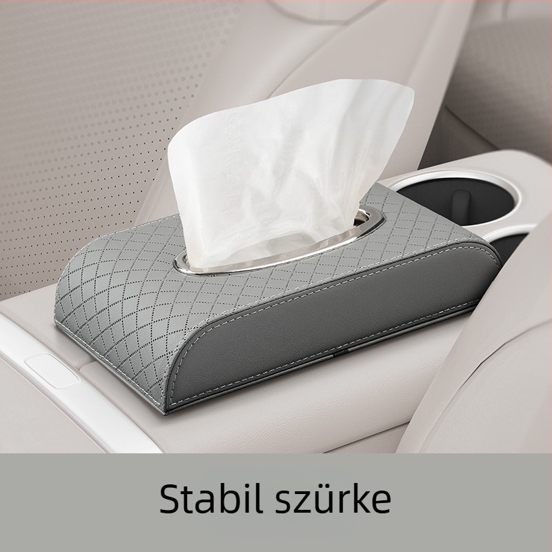 Autós zsebkendő-doboz bőrrel domborított