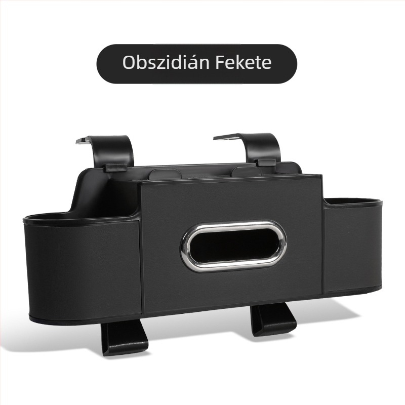 Bőrből készült univerzális autó hátsó ülés szervező pohártartóval, tároló zsebbel és zsebkendő-dobozzal