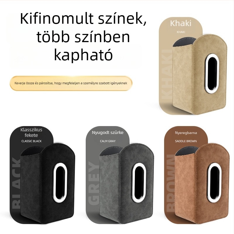 Autóhoz készült zsebkendőtartó és multifunkcionális tárolótáska – ülés oldalsó zseb és pohártartó