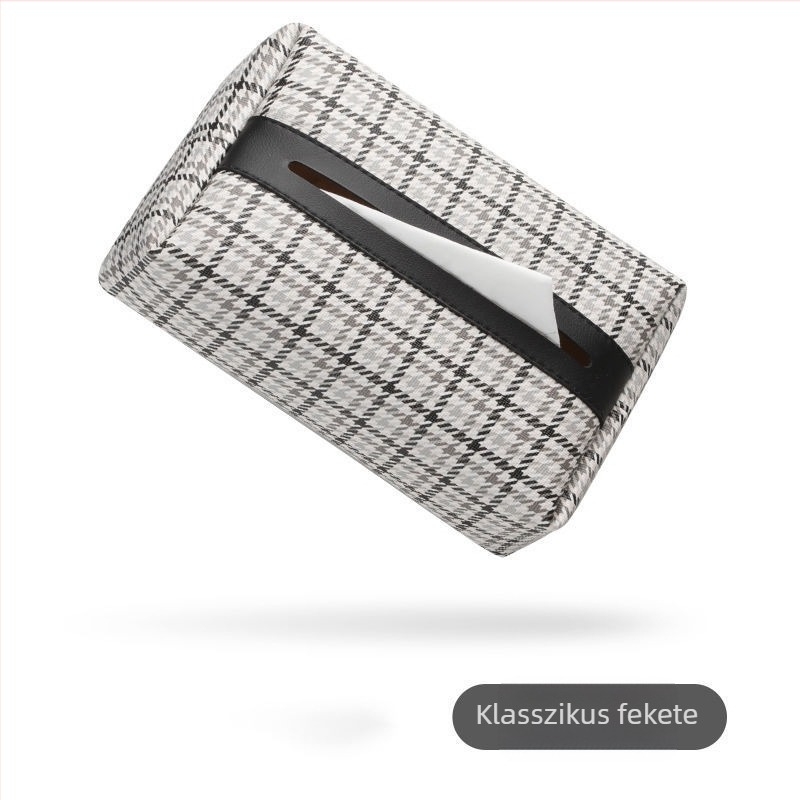 PU bőr autós zsebkendő tartó – függő, elegáns belső kiegészítő a kartámaszhoz