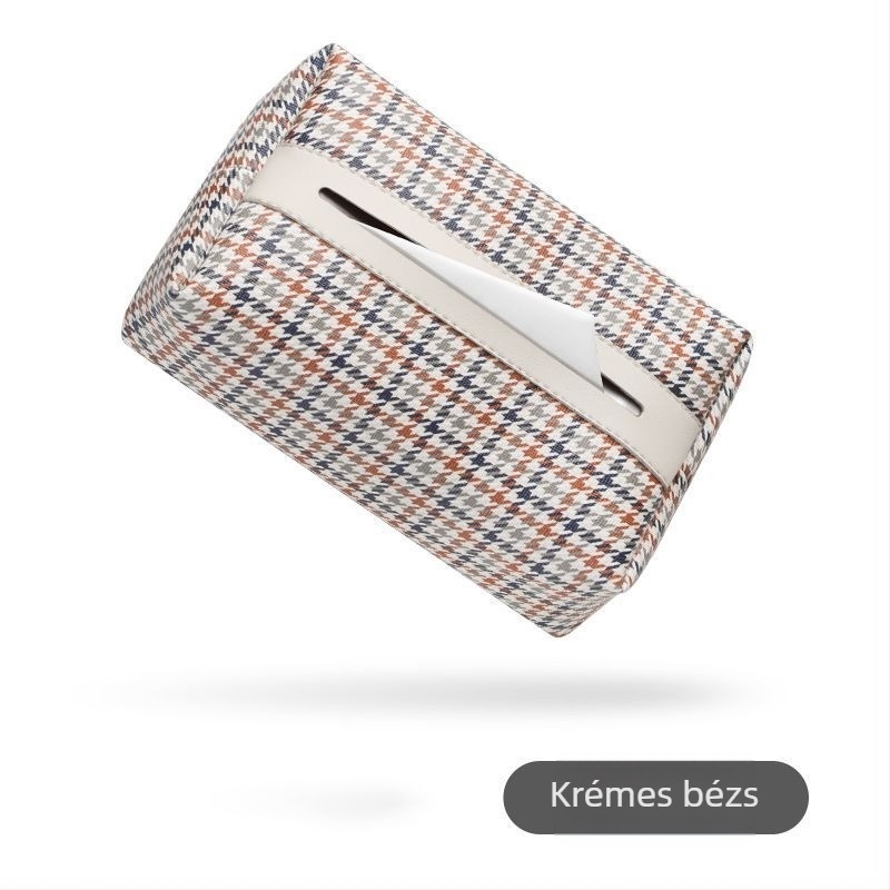 PU bőr autós zsebkendő tartó – függő, elegáns belső kiegészítő a kartámaszhoz