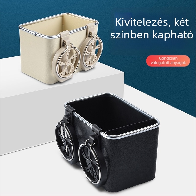 Autóba való papírzsebkendő tartó és pohártartó, felfüggeszthető kartámasz tároló, többfunkciós autós szervező