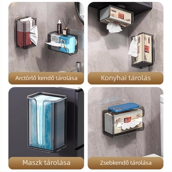Fali szívófejes papírtartó és törölközőtartó – fürdőszoba
