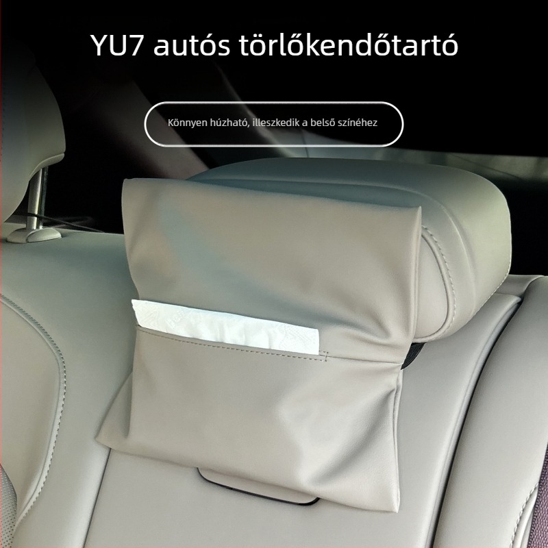 Bőr zsebkendő tartó Xiaomi Yu7-hez – ülés hátuljára, autó belső dekoráció