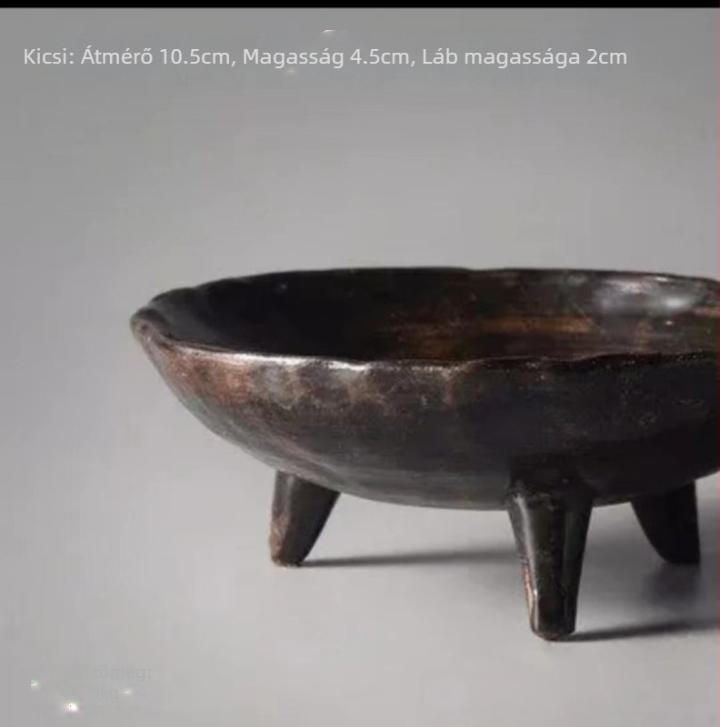 Háromlábú kerámia gyümölcstál – modern dizájn, nassolnivalók és desszertek tálalására, Zen tea ceremónia dekoráció
