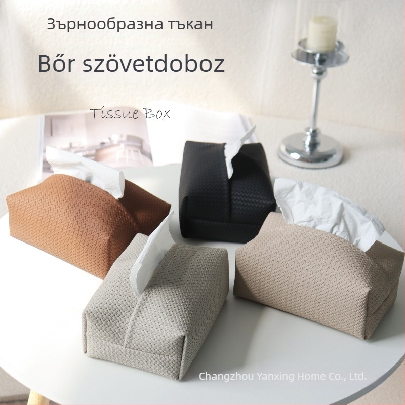 Bőr zsepi tartó búza kalász mintával — modern, letisztult dizájn, többfunkciós otthonra, étkezőasztalra és autóba