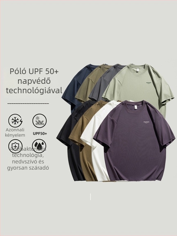 Ice-Feel technológiás pamut rövid ujjú férfi póló, nyár 2026, oversized szabás, prémium minőség