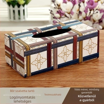 Bőrvarrású multifunkcionális papírtörlő doboz otthoni használatra, nappaliba – nagy kapacitás, rendezett rekeszek