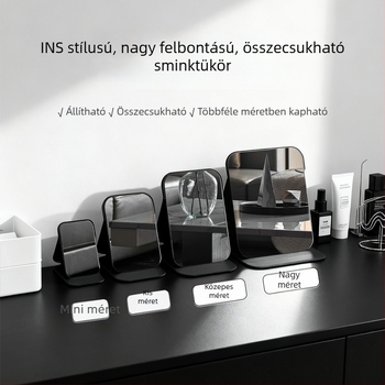 Összecsukható, hordozható sminktükör teljes kilátással