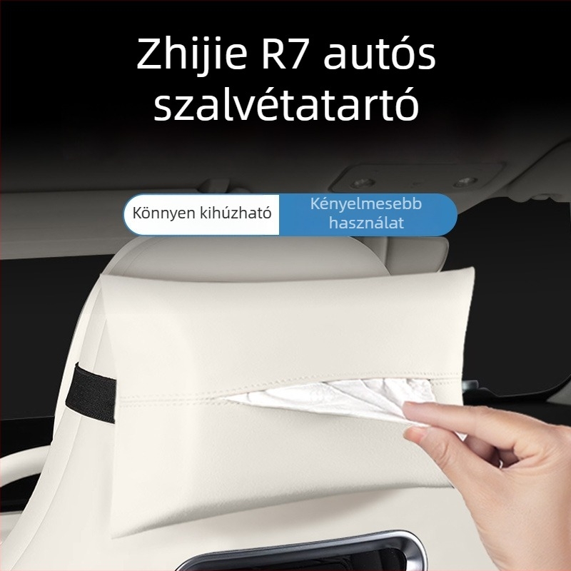 Autós zsebkendő-doboz, függő szervező a hátsó üléshez, zsebkendő tároló táska