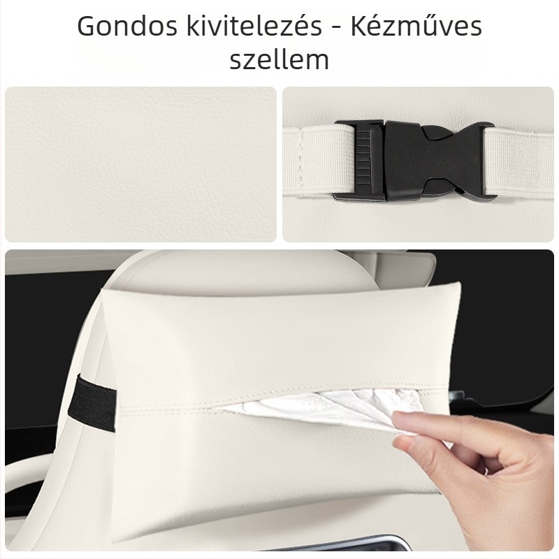 Autós zsebkendő-doboz, függő szervező a hátsó üléshez, zsebkendő tároló táska