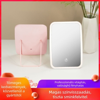 LED sminktükör világítással, érintésérzékeny, asztali szépség-tükör USB-vel élő közvetítéshez