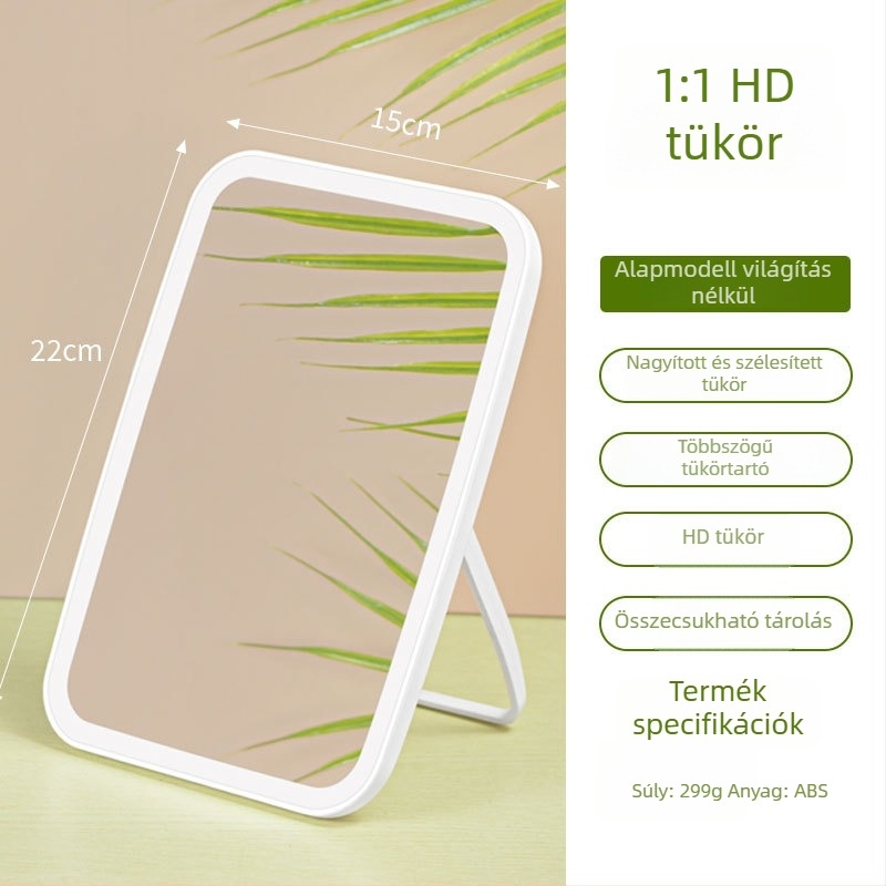 LED sminktükör világítással, érintésérzékeny, asztali szépség-tükör USB-vel élő közvetítéshez