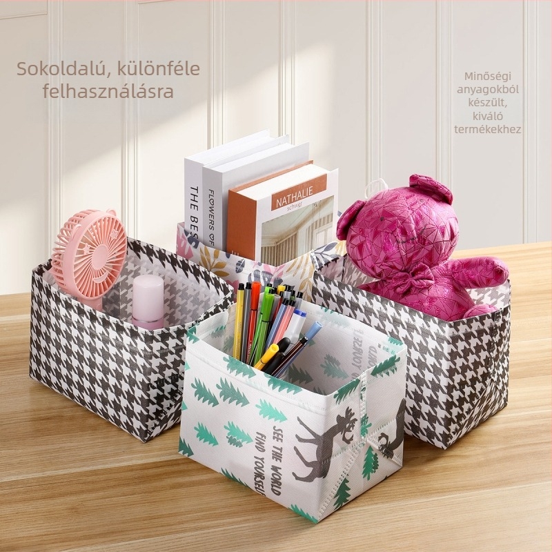 Kék asztali tároló doboz – minimalist design irodai kellékek, fehérnemű, zoknik és játékok rendezésére