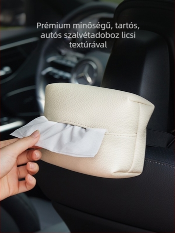 Meelyhome Bőr autózsebkendő-tartó, felakasztható kartámasz-tartó és autó belső dekoráció
