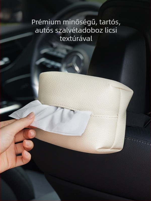 Meelyhome Bőr autózsebkendő-tartó, felakasztható kartámasz-tartó és autó belső dekoráció