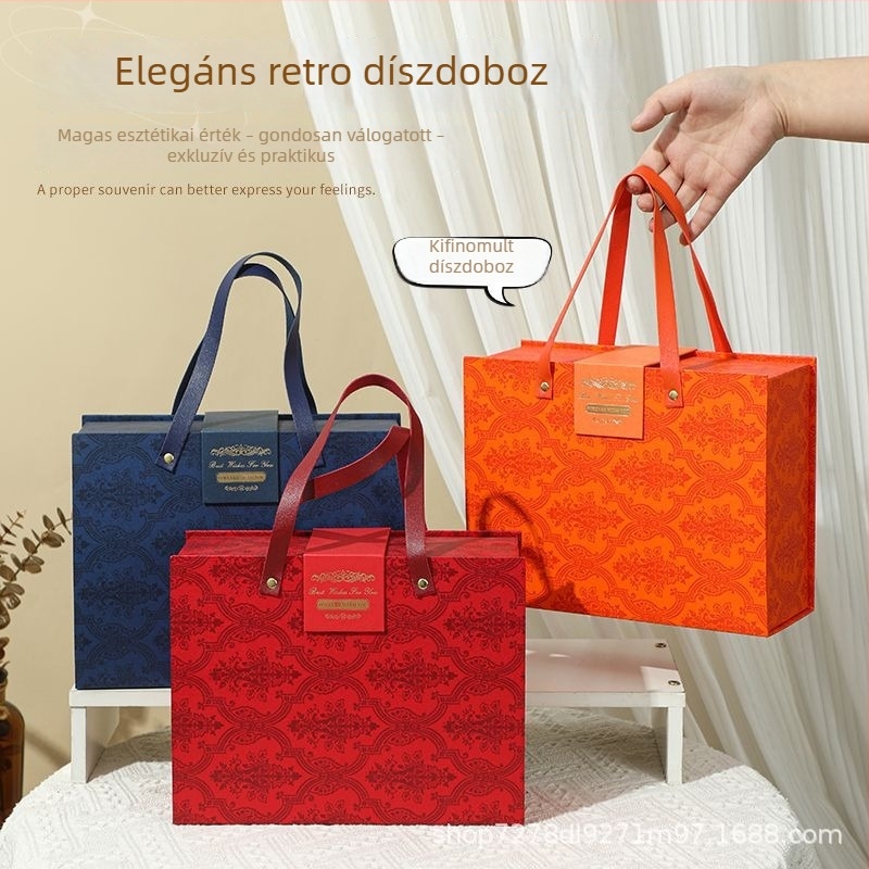 Kék mágneses flip-top záródó ajándékdoboz, üres