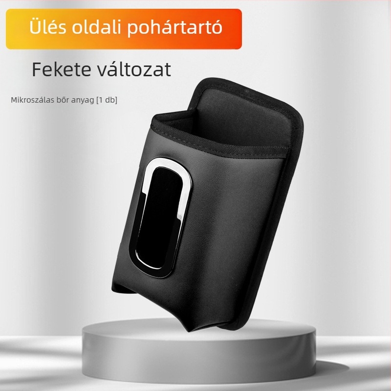 Bőr autóülés oldalán található tároló táska – vízpalack és zsebkendő doboz tárolására