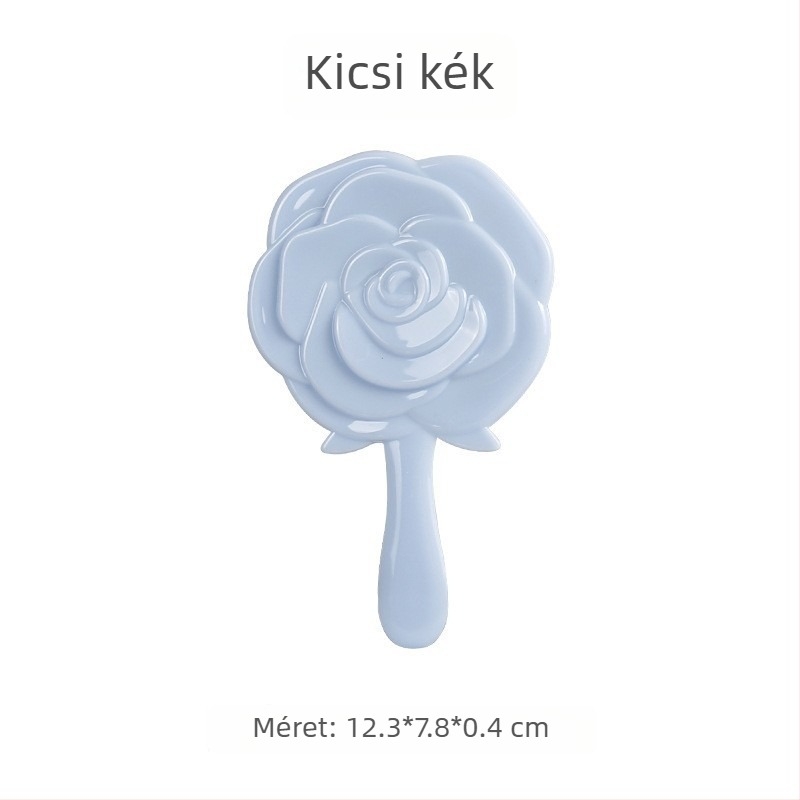 Rózsás virágos kézi tükör, aranyos, kompakt sminktükör