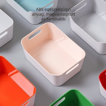 Két színű asztali tároló kozmetikumokhoz és nassolnivalókhoz – ABS műanyag, méretek 24×17×10,3 cm