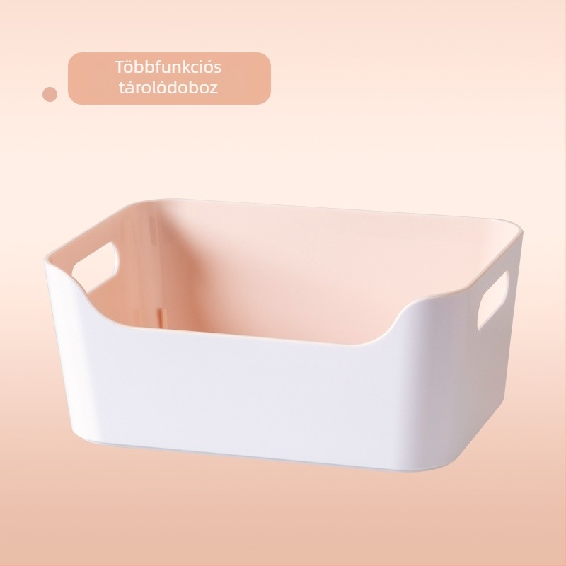 Két színű asztali tároló kozmetikumokhoz és nassolnivalókhoz – ABS műanyag, méretek 24×17×10,3 cm