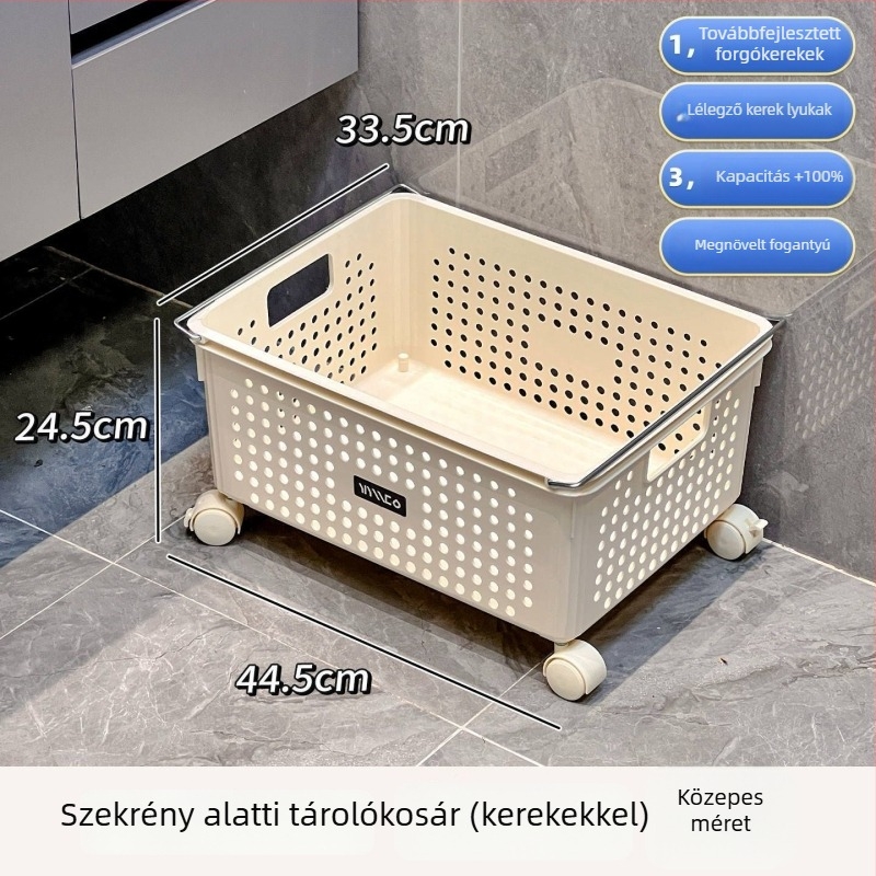 Kerekes ruhaszennyes kosár háztartási használatra, fürdőszobai mosókosár, nagy kapacitás