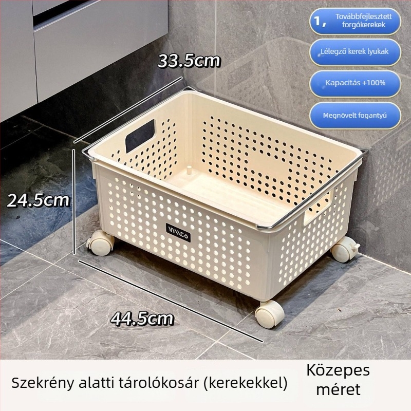 Kerekes ruhaszennyes kosár háztartási használatra, fürdőszobai mosókosár, nagy kapacitás