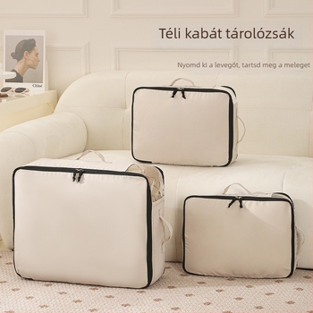 Anqin Tollkabát tömörítő tasak — textil anyagú, nedvességálló, hordozható ruhatároló