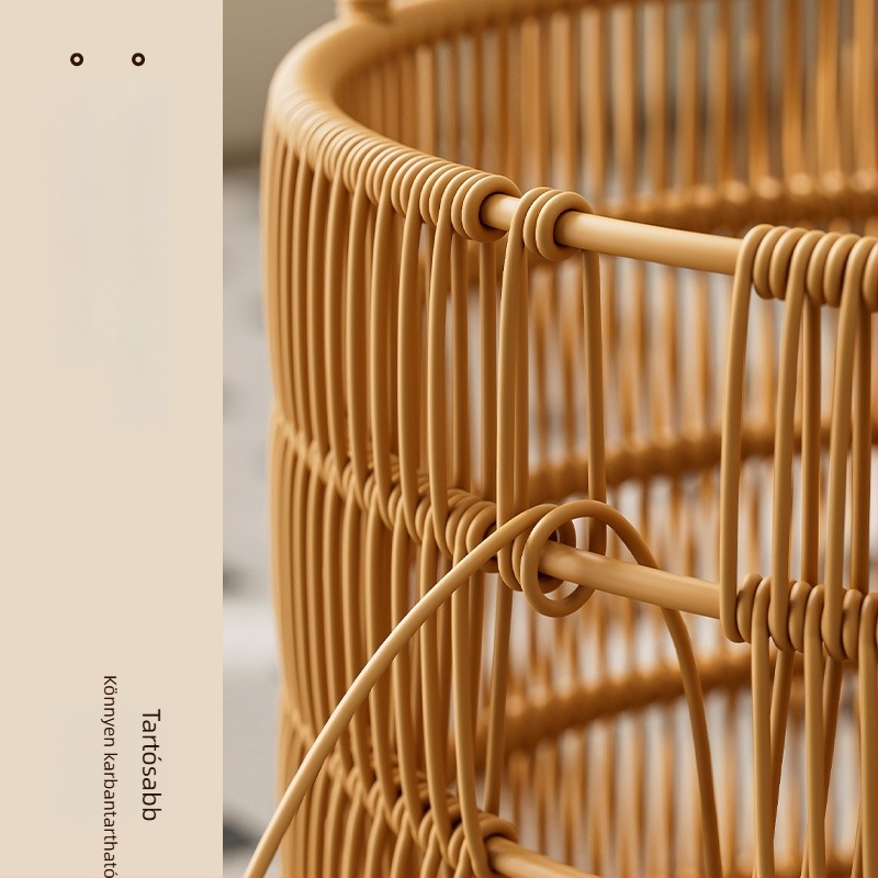 Rattan-szerű, vízálló szennyeskosár, nagy kapacitás, fürdőszobába és hálószobába