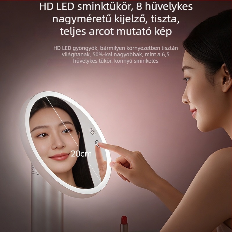 AI-vezérelt LED sminktükör, asztali Bluetooth lámpa – kettős használat, luxus magas minőségű tükör, Doubao modell