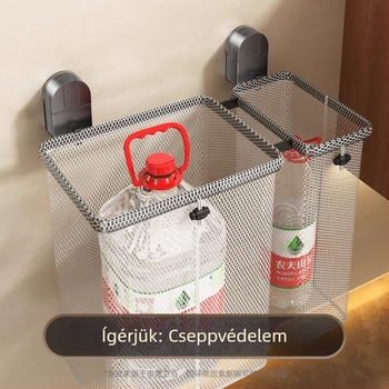 Fali szerelhető, összecsukható szennyeskosár fürdőszobába