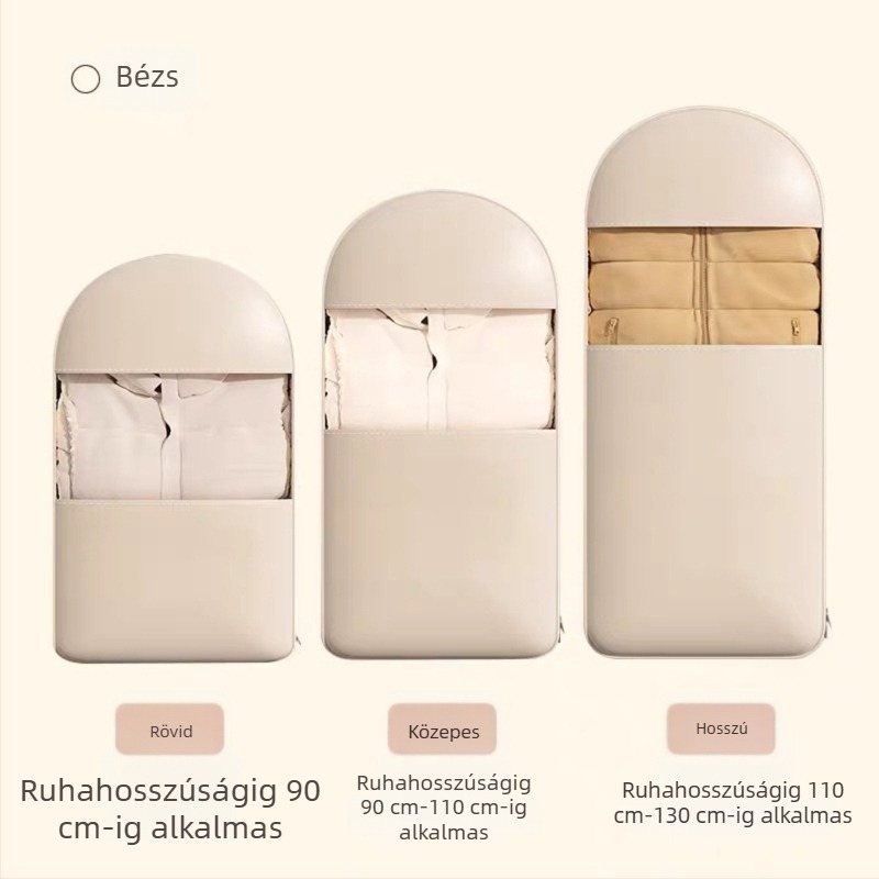 Függő porvédő ruhatartó, kubikus alak, nem szőtt anyagból, átlátható panellel, ruhatár tárolásához
