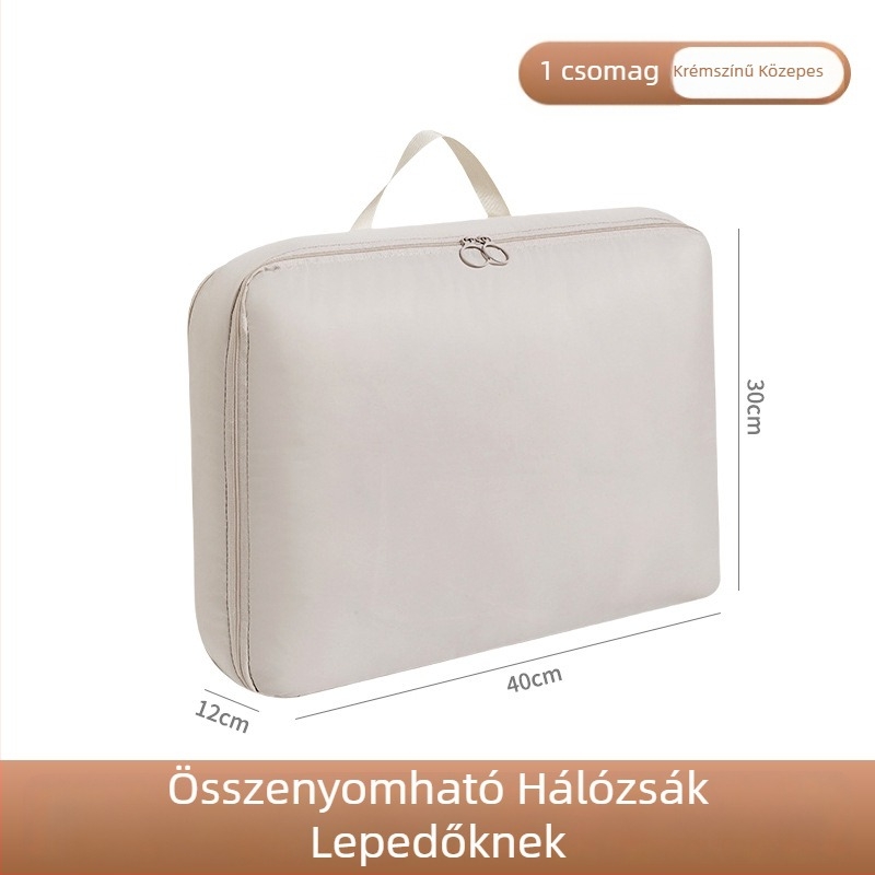 Utazási kompressziós tároló táska ruháknak, pehelykabát, ágynemű és paplan tárolására – porvédett, otthoni használatra