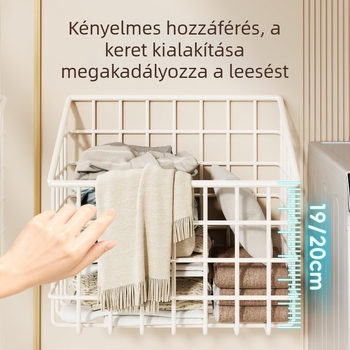 Falihoz rögzíthető szennyes ruháskosár, otthoni használatra, fürdőszobai ruhatartó