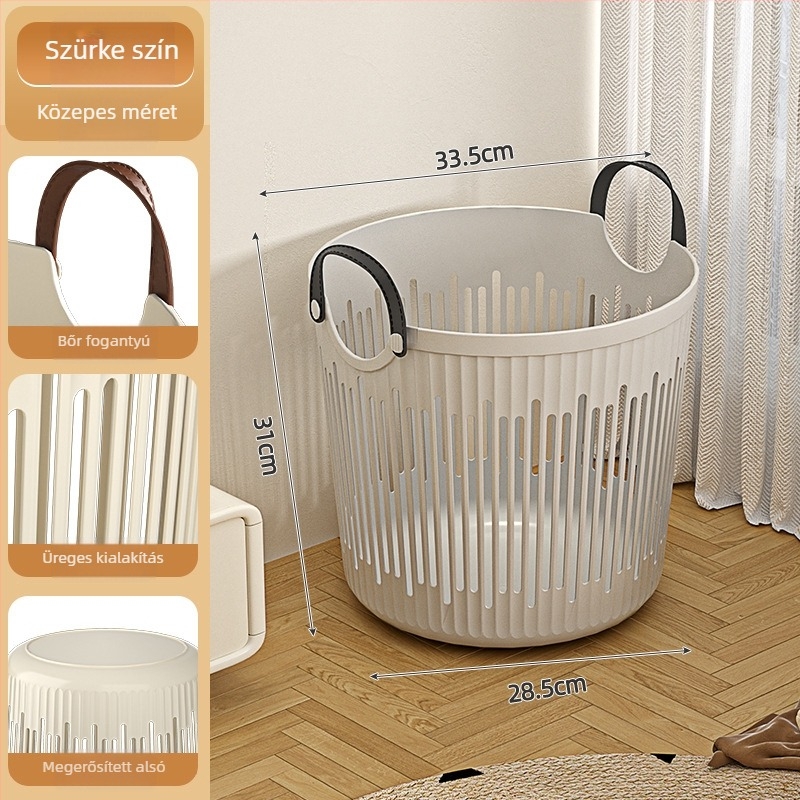 Fürdőszobai piszkos ruhák kosara, nagy mosókosár, modern minimalista tárolóedény