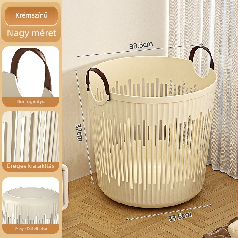 Fürdőszobai piszkos ruhák kosara, nagy mosókosár, modern minimalista tárolóedény