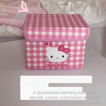 INS stílusú összecsukható asztali tároló kosár kollégiumhoz, nőies szív mintával, papírból készült