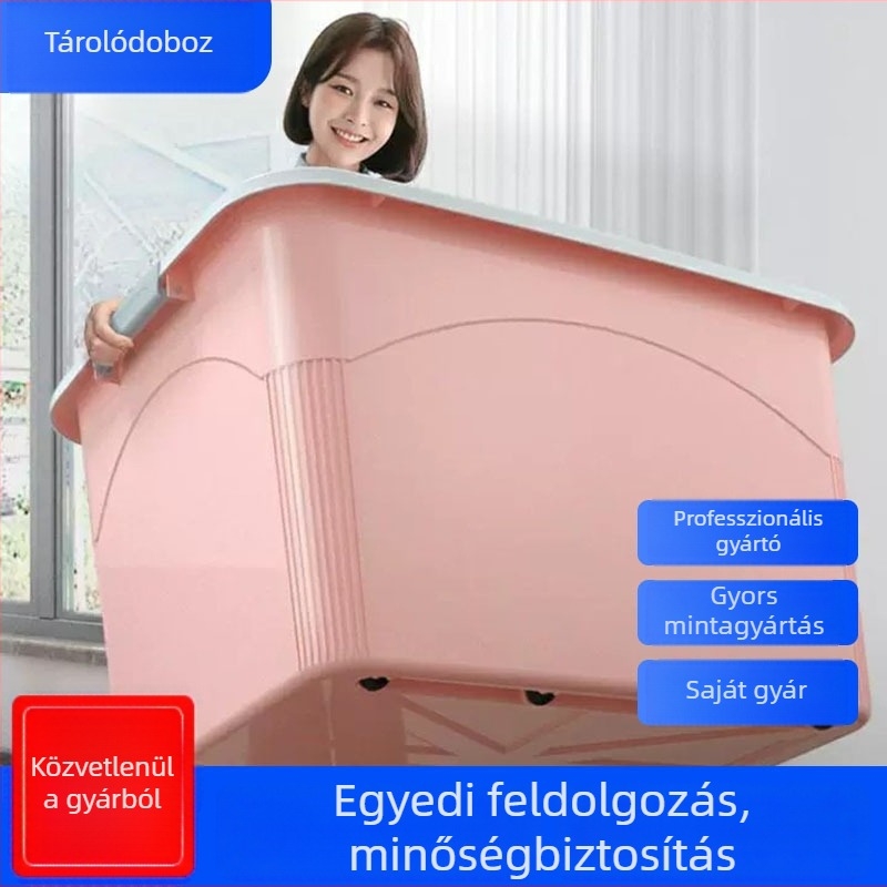Logóval testreszabható PP műanyag tároló doboz gyerekjátékokhoz, ágyneműhöz és ruházathoz – porvédett