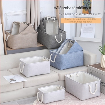Nagy kapacitású összecsukható tárolókosár ruhák és paplanok számára, textil játékok tároló doboza