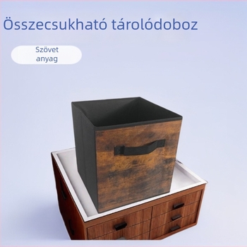 Textilásztali tároló doboz, 27×27×28 cm, 22 L – összecsukható, halmozós, porvédett, nappali, hálószoba és dolgozószoba