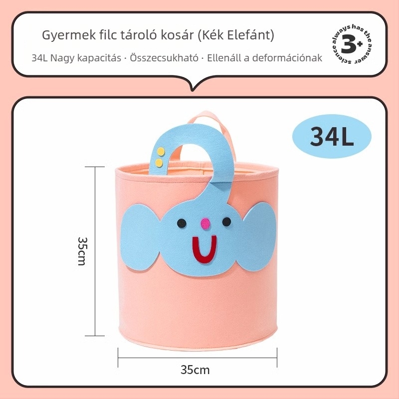 Gyerekeknek készült plüss játékok tárolója filcből, nagy kapacitású, otthoni rendszerezéshez