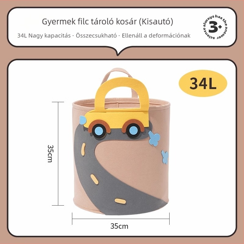 Gyerekeknek készült plüss játékok tárolója filcből, nagy kapacitású, otthoni rendszerezéshez
