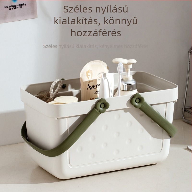 Hordozható fürdőkosár diákoknak száraz–nedves elválasztással
