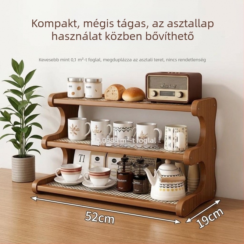 Asztalhoz és felületre készült pohártartó és tároló, teás, víz és kávés poharak rendezője