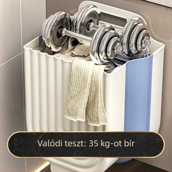 Műanyag falra szerelhető ruhás kosár, otthoni használatra, fürdőszobába