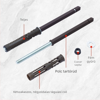 Rejtett falra szerelhető polctartó expanziós csavarokkal és hosszú csapokkal