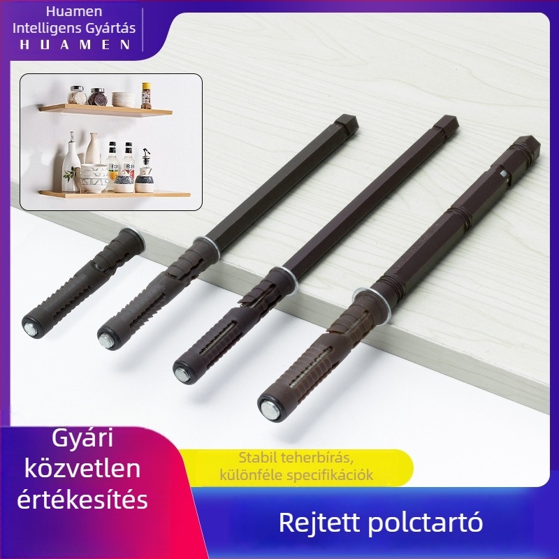 Rejtett falra szerelhető polctartó expanziós csavarokkal és hosszú csapokkal