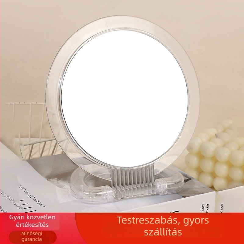 Átlátszó asztali kétoldalas sminktükör, felakasztható és összecsukható, kollégiumi szobába, uniszex