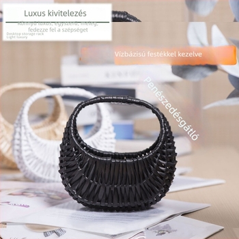 Rattanból készült virágkosár, DIY, kézzel készített, piknikhez, tároláshoz és fotózási kellékek